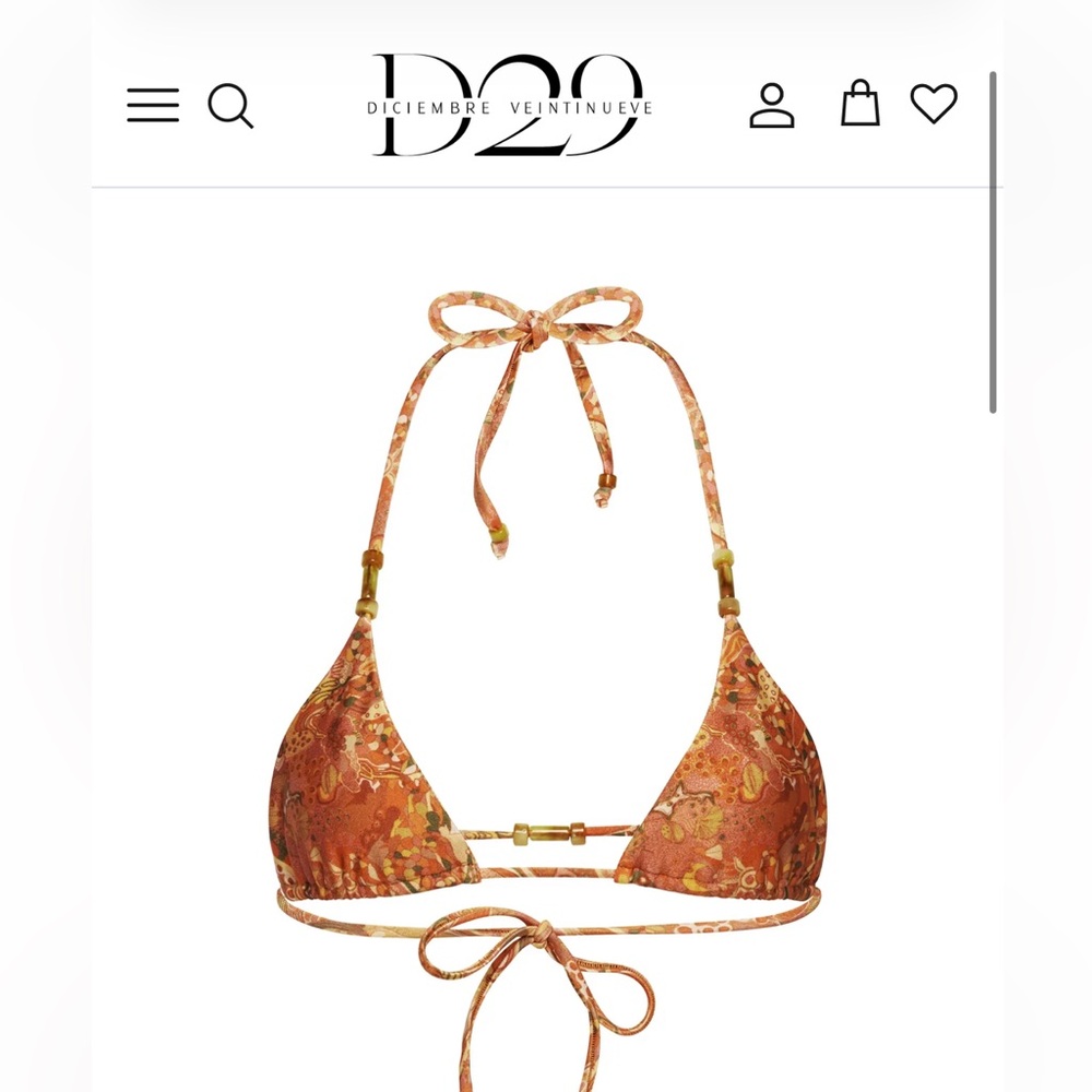 Orange Patterned Bikini Top D29 diciembre veintinueve